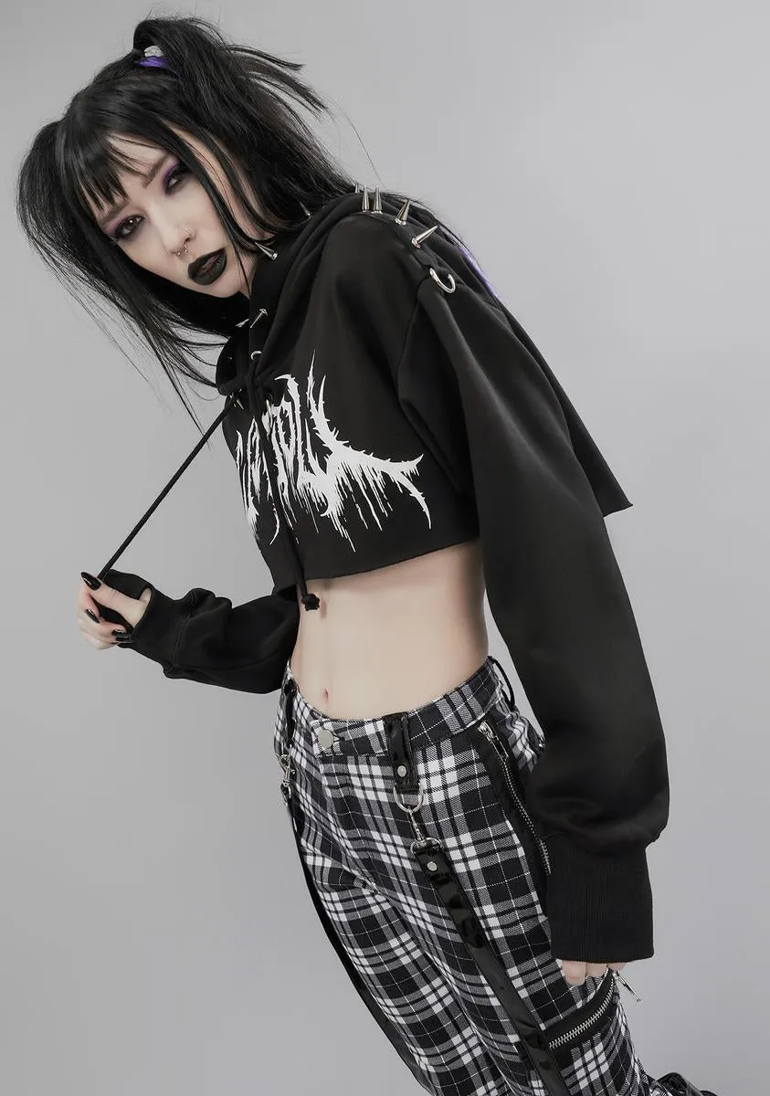 Darkness Calling Crop Hoodie sold by Dolls Kill product image thumbnail 2