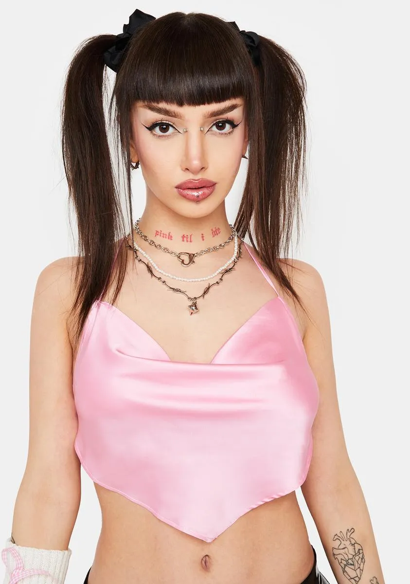 City Of Lights Satin Crop Top sold by Dolls Kill
