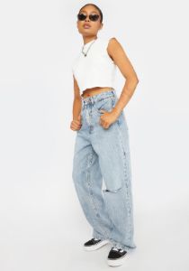 Aged Blue Billie Jeans sold by Dolls Kill