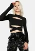 Passing By Waist Wrap Crop Top sold by Dolls Kill