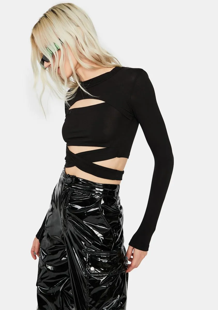 Passing By Waist Wrap Crop Top sold by Dolls Kill product image thumbnail 2