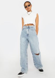 Aged Blue Billie Jeans sold by Dolls Kill