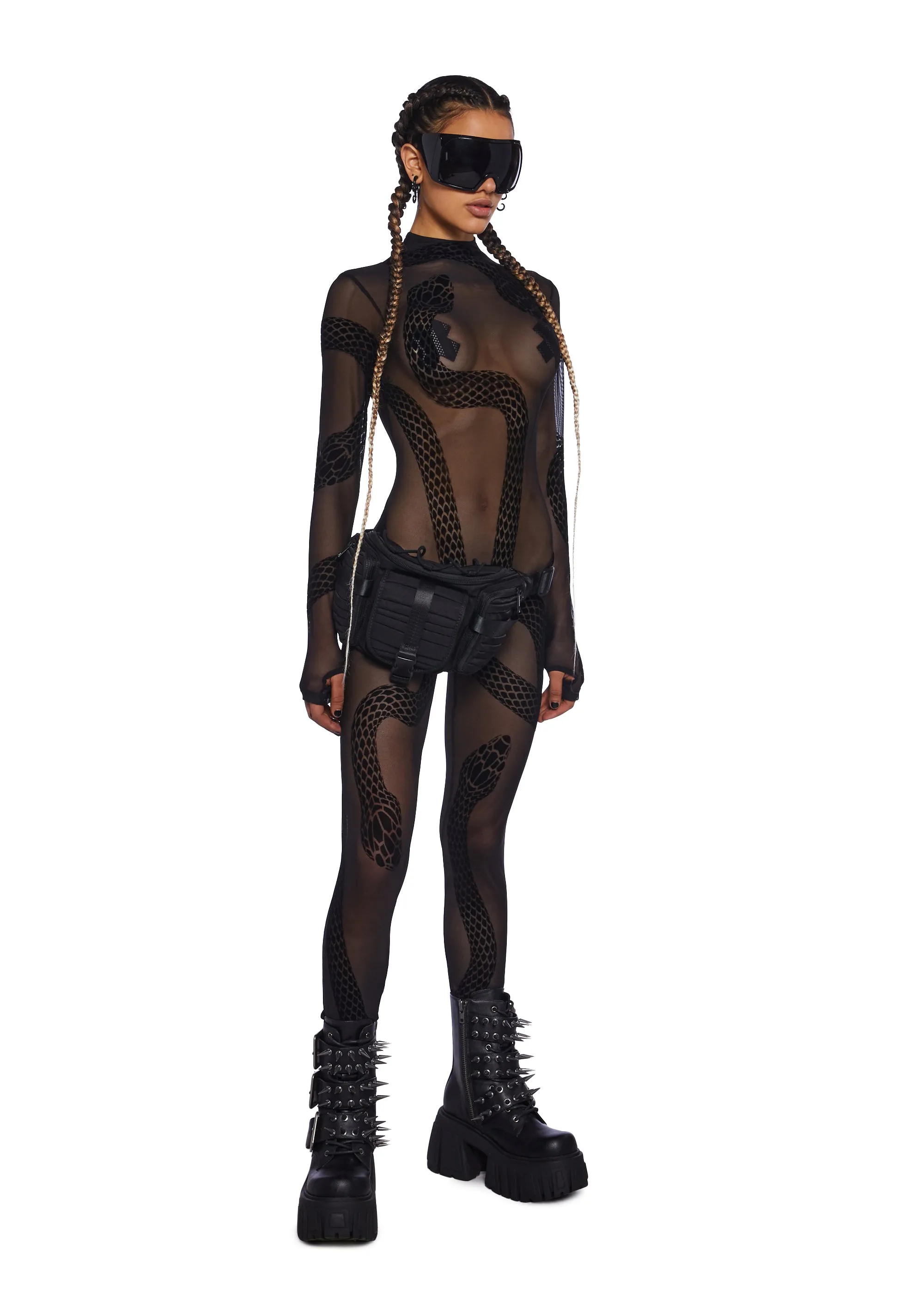 Crash N' Burn Mesh Catsuit sold by Dolls Kill product image thumbnail 5