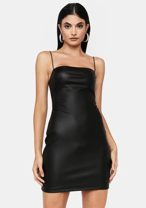 Slick Fun And Games Vegan Leather Dress sold by Dolls Kill