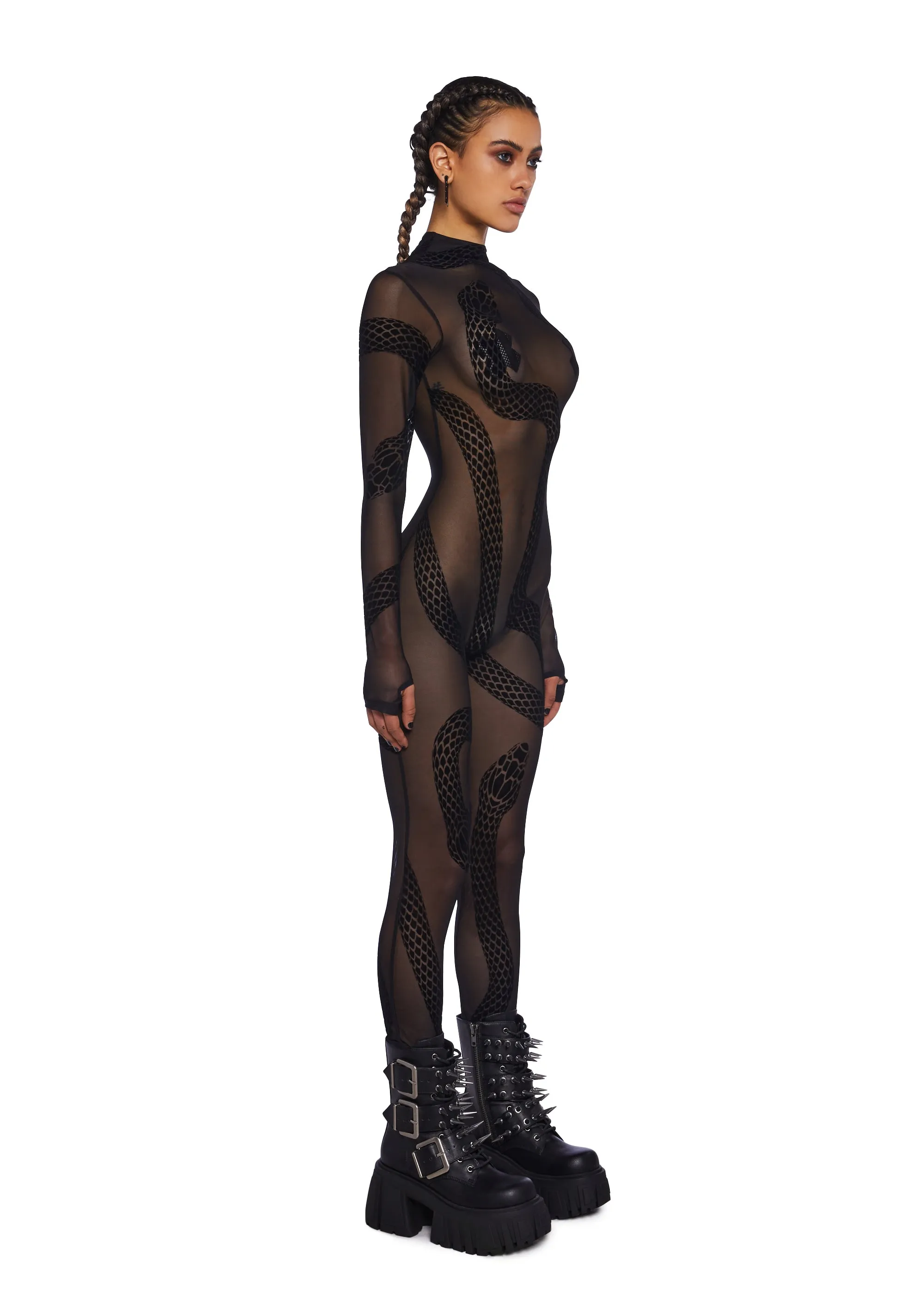 Crash N' Burn Mesh Catsuit sold by Dolls Kill product image thumbnail 3