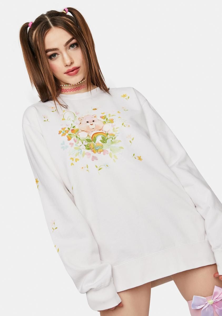 Cheer Bear Garden Crewneck Sweatshirt sold by Dolls Kill