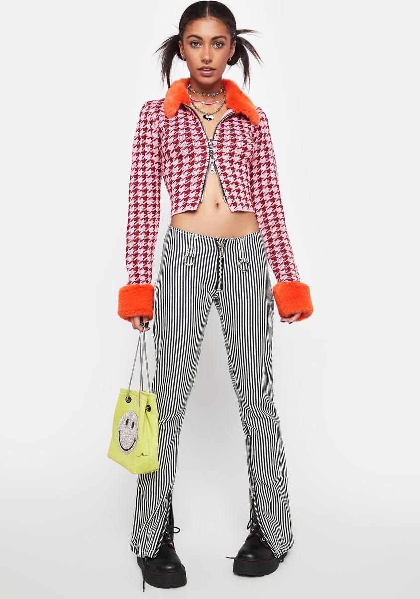 Bluster Houndstooth Cardi Top sold by Dolls Kill product image thumbnail 3