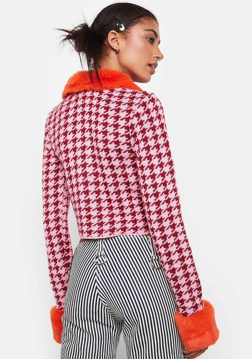 Bluster Houndstooth Cardi Top sold by Dolls Kill product image thumbnail 4