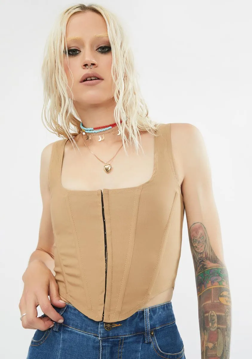 Carmel Royal Down For It Corset Top sold by Dolls Kill