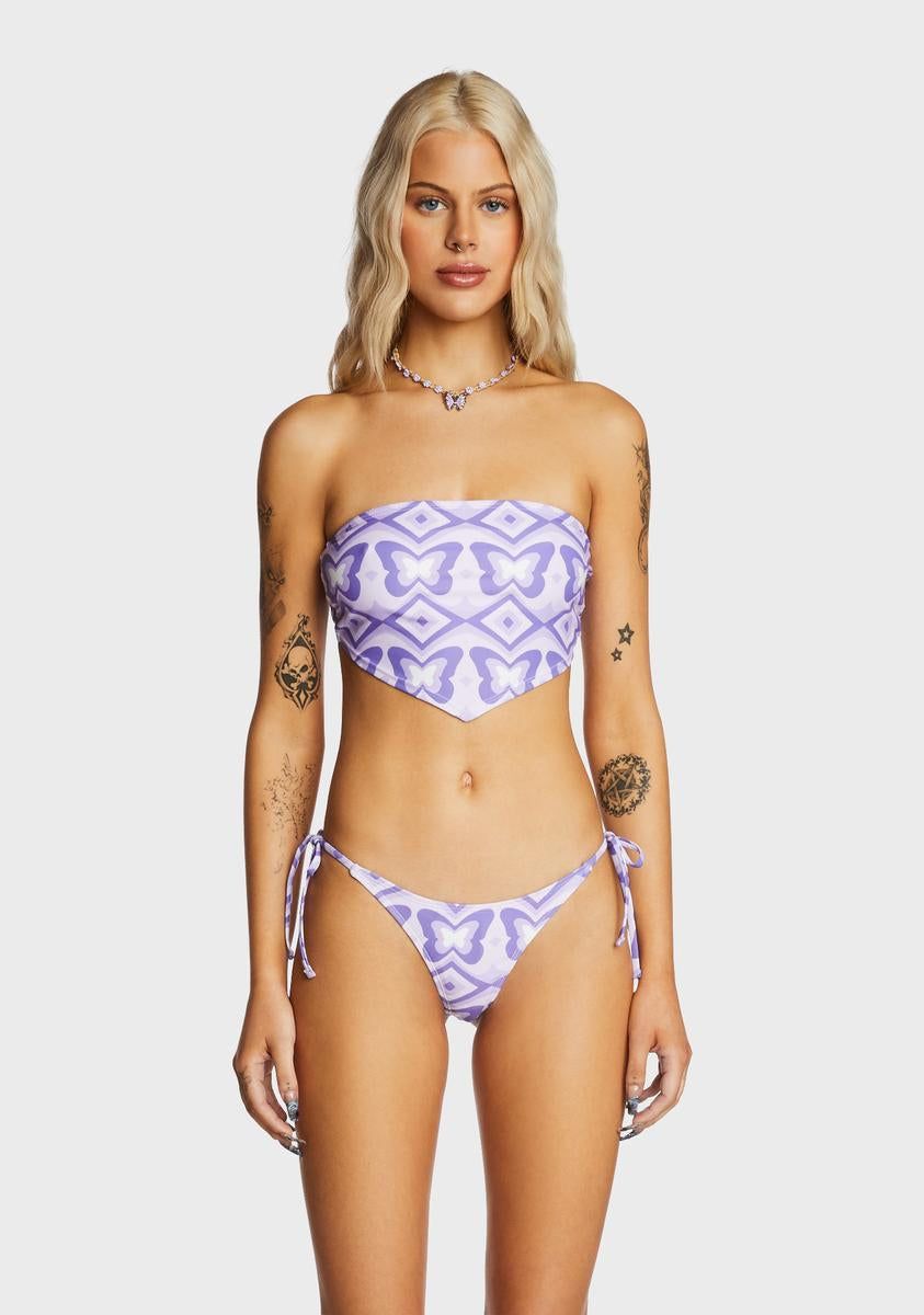 Butterfly Bandeau Bikini Top sold by Dolls Kill