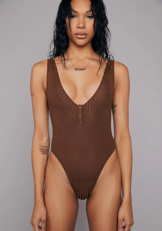 She Caught Me Ribbed Bodysuit sold by Dolls Kill