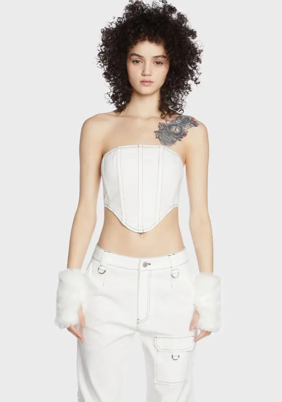 Fargo Denim Corset sold by Dolls Kill