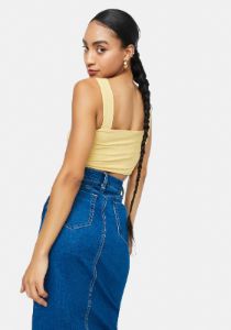 Lemon Left On Read Ribbed Bralette Top sold by Dolls Kill