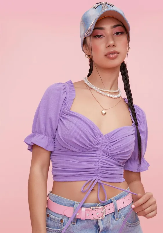 Whatever U Say Ruched Crop Top sold by Dolls Kill
