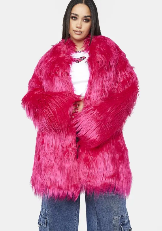 Plus Runaway Rebel Faux Fur Coat sold by Dolls Kill
