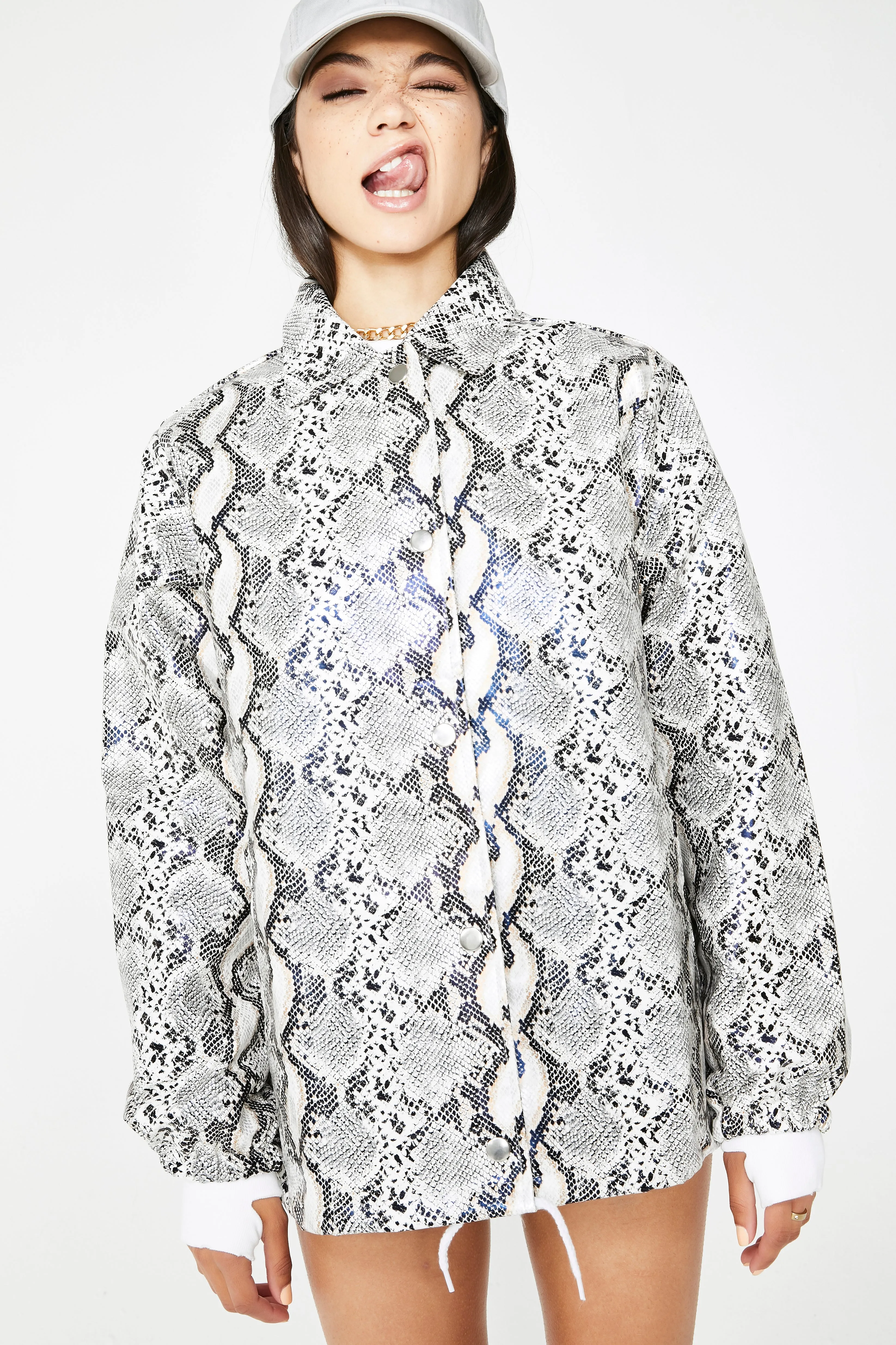 Servin' Serpent Snakeskin Jacket sold by Dolls Kill