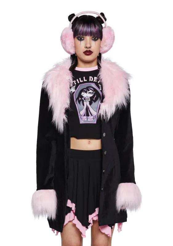 Morbid Beauty Velveteen Coat sold by Dolls Kill