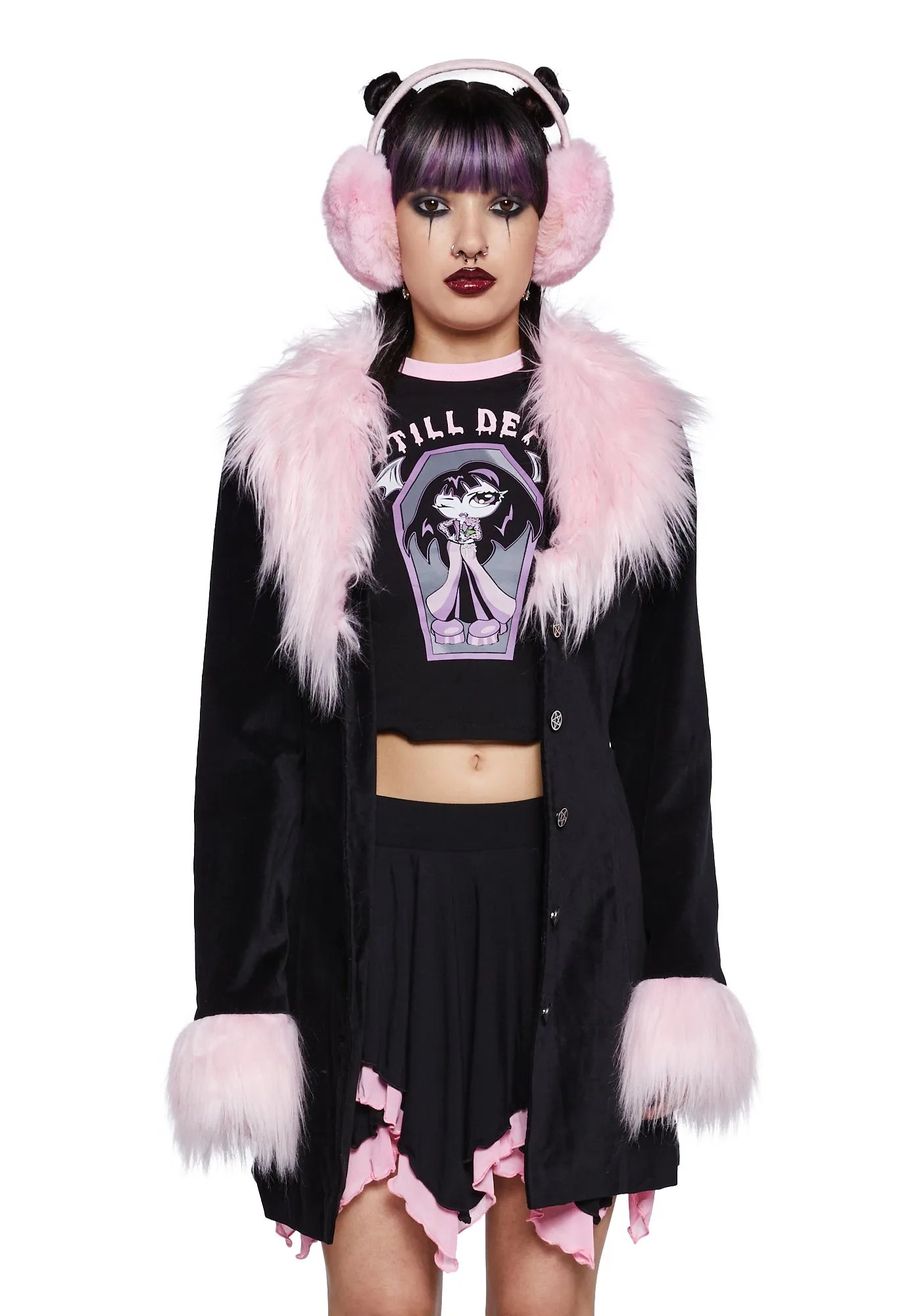 Morbid Beauty Velveteen Coat sold by Dolls Kill