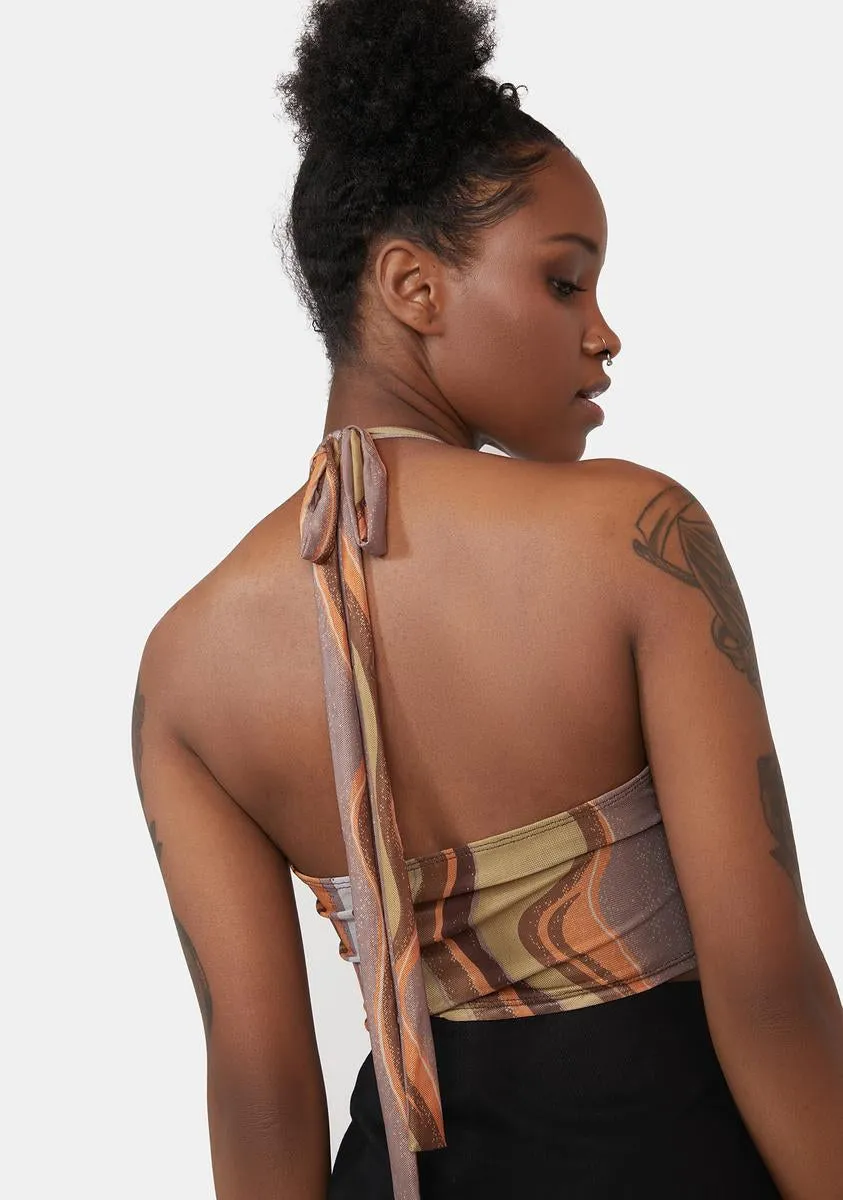 X Iris Earthy Gradient Mesh Armelle Top sold by Dolls Kill product image thumbnail 4