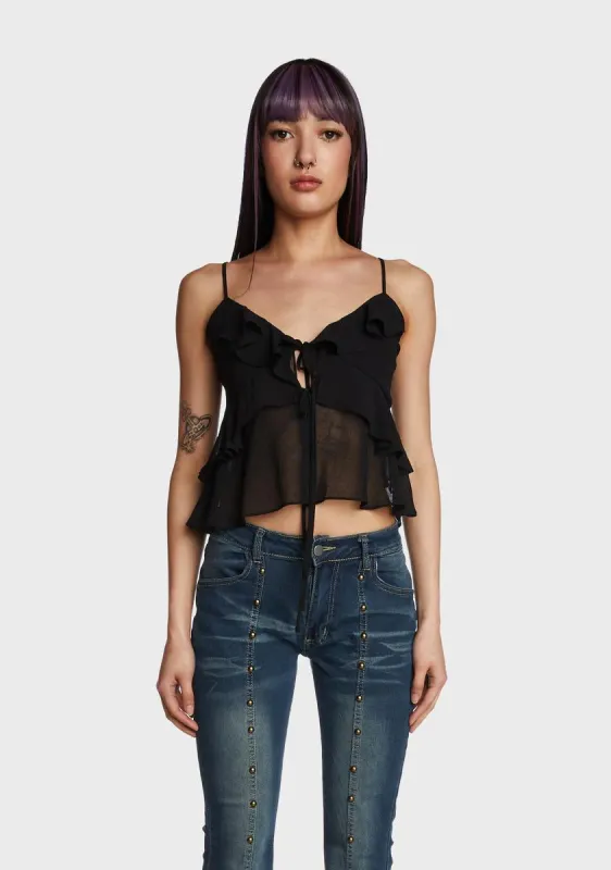 Beaming Babe Crop Top - Black sold by Dolls Kill