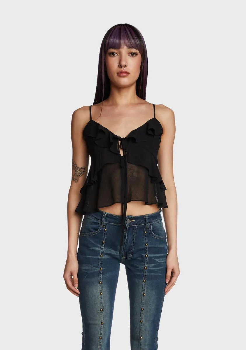 Beaming Babe Crop Top - Black sold by Dolls Kill