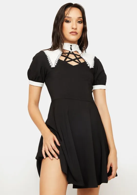 Witch Star Chest Contrast Collar Dress sold by Dolls Kill