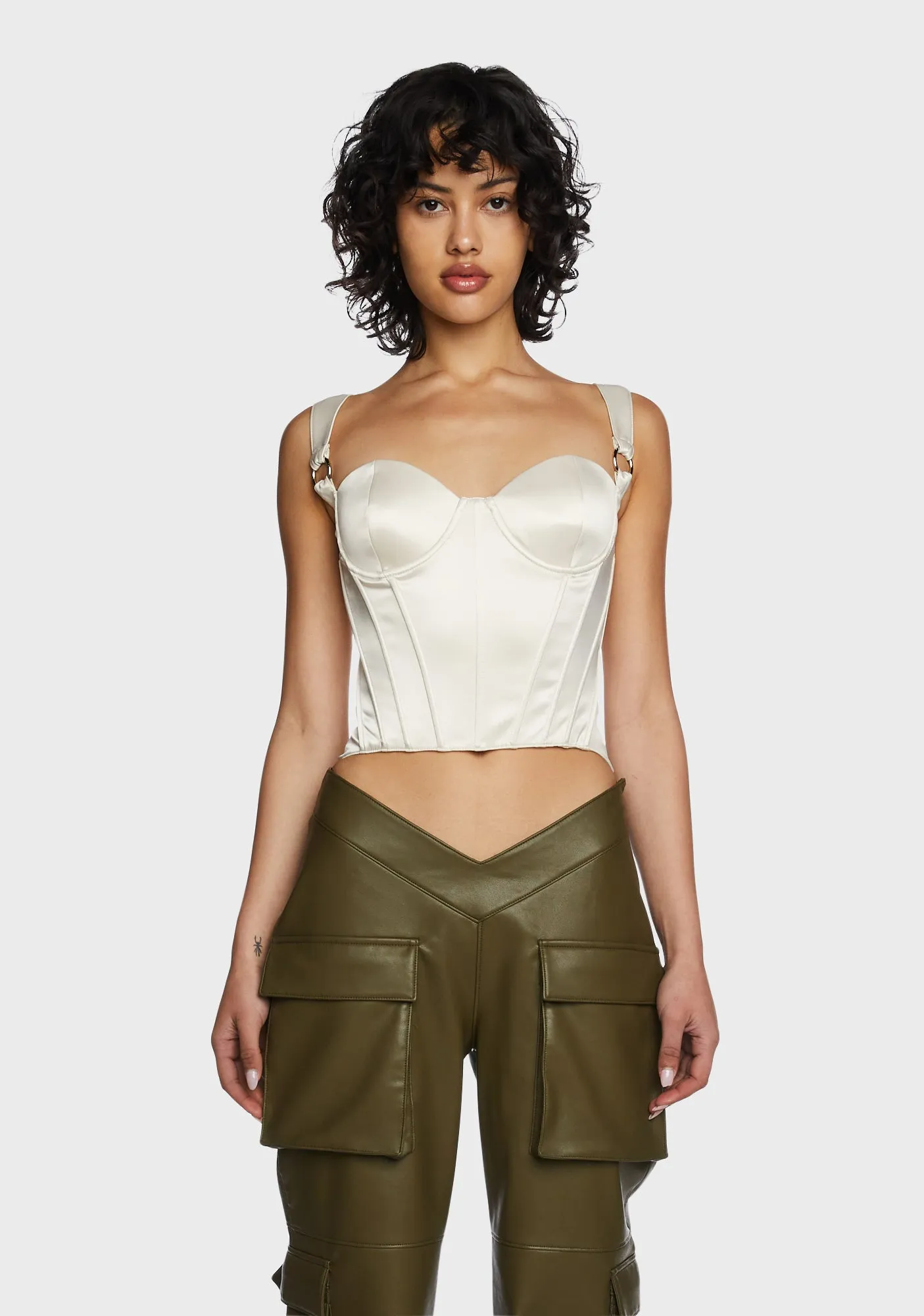 Hard To Handle Bustier Top - Ivory sold by Dolls Kill