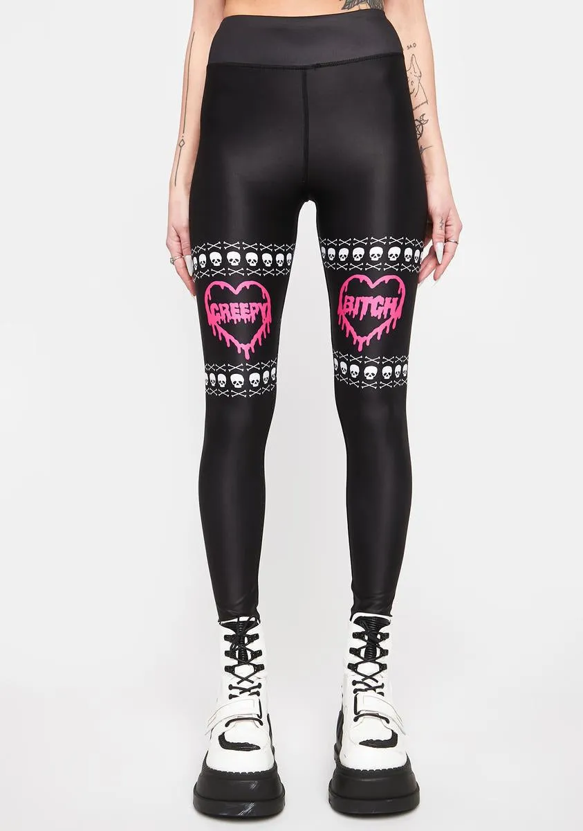 Creepy Lil Bitch Leggings sold by Dolls Kill