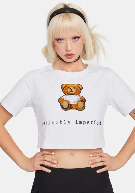 Perfectly Imperfect Teddy Crop Top sold by Dolls Kill