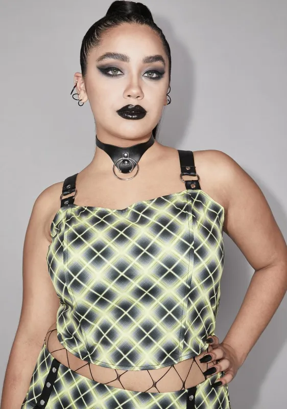Plus Vile And Entitled Plaid Crop Top sold by Dolls Kill