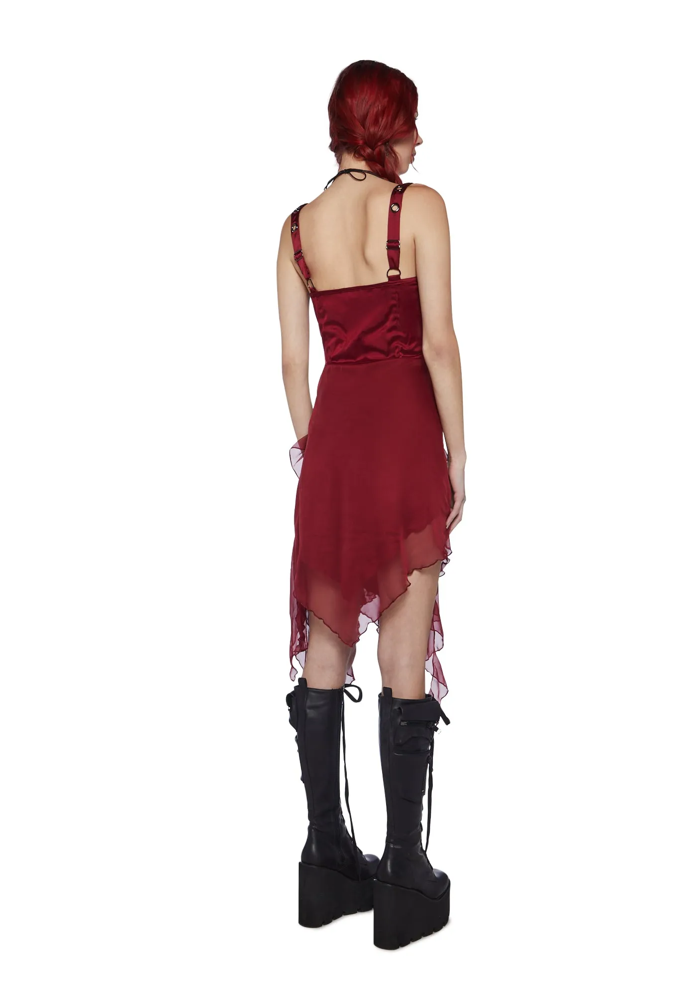 Life's No Fairytale Midi Dress - Burgundy sold by Dolls Kill product image thumbnail 4