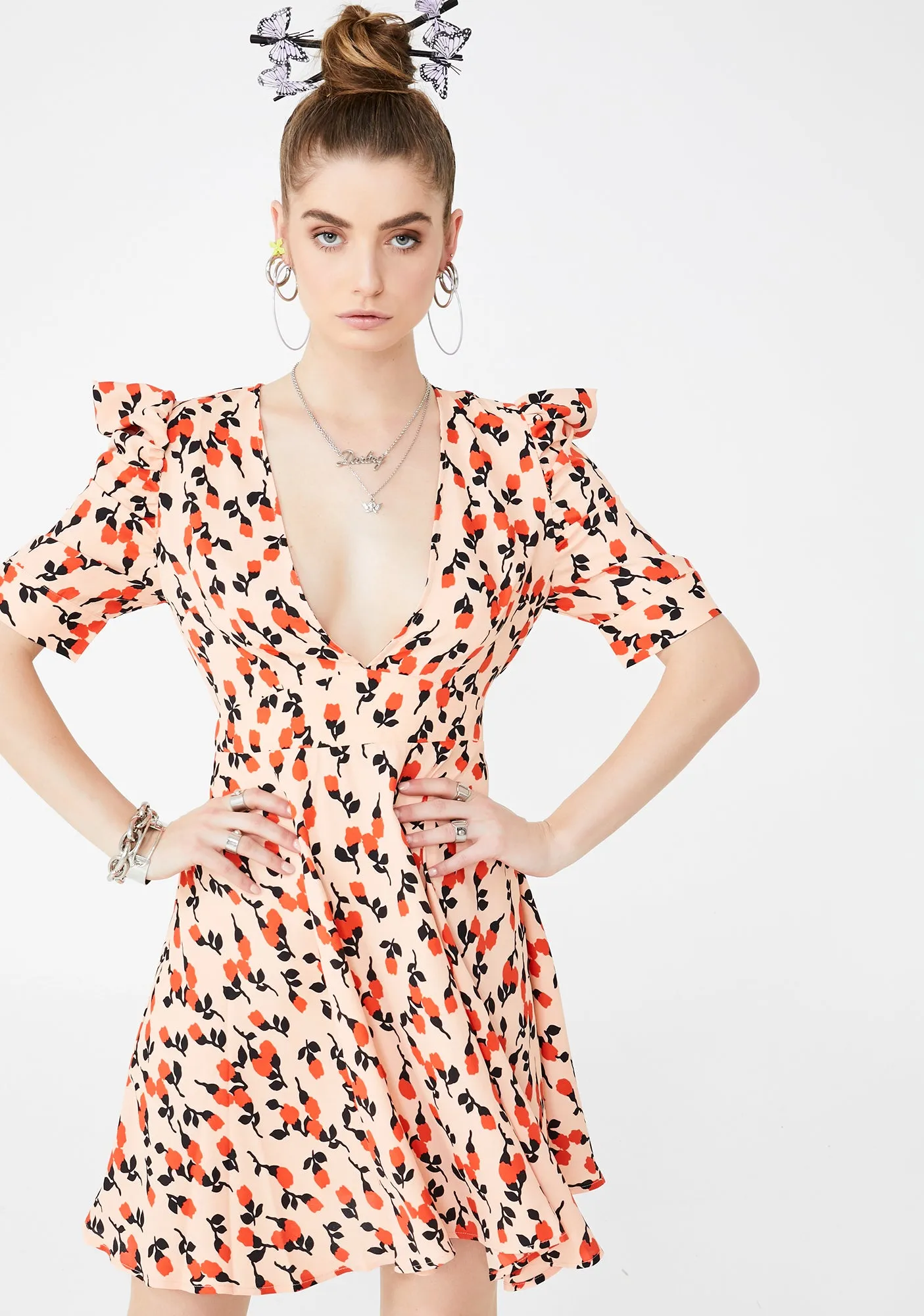 Puff Sleeve Mini Dress sold by Dolls Kill product image thumbnail 3