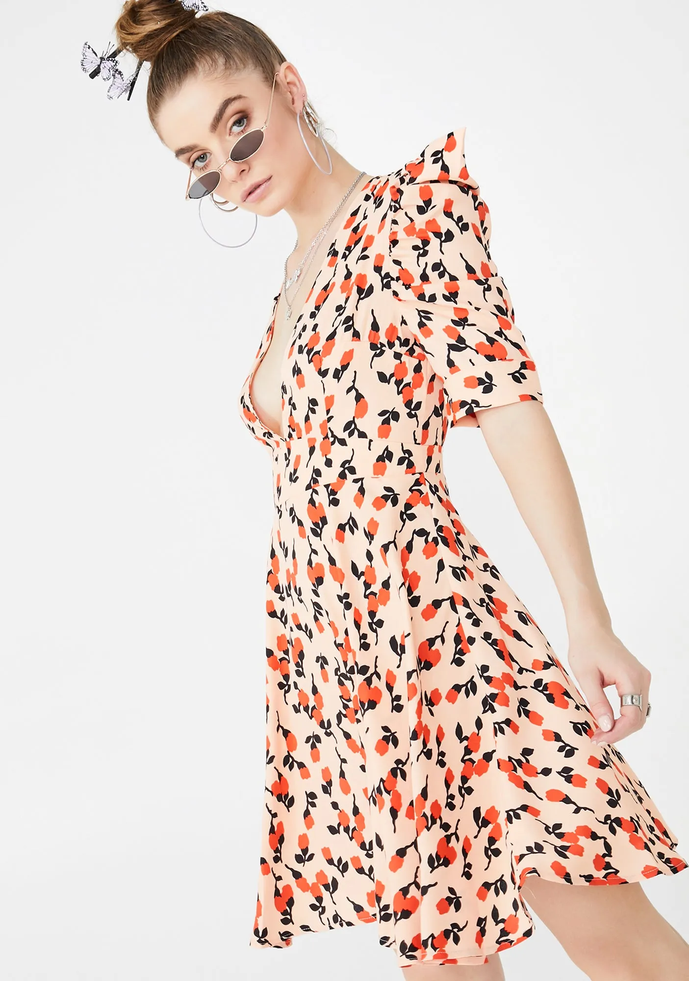 Puff Sleeve Mini Dress sold by Dolls Kill product image thumbnail 4