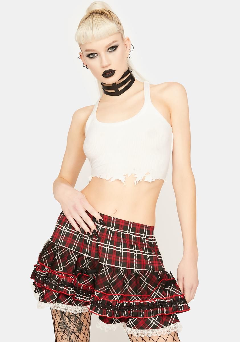 Plaid Ruffle Mini Skirt sold by Dolls Kill product image thumbnail 2