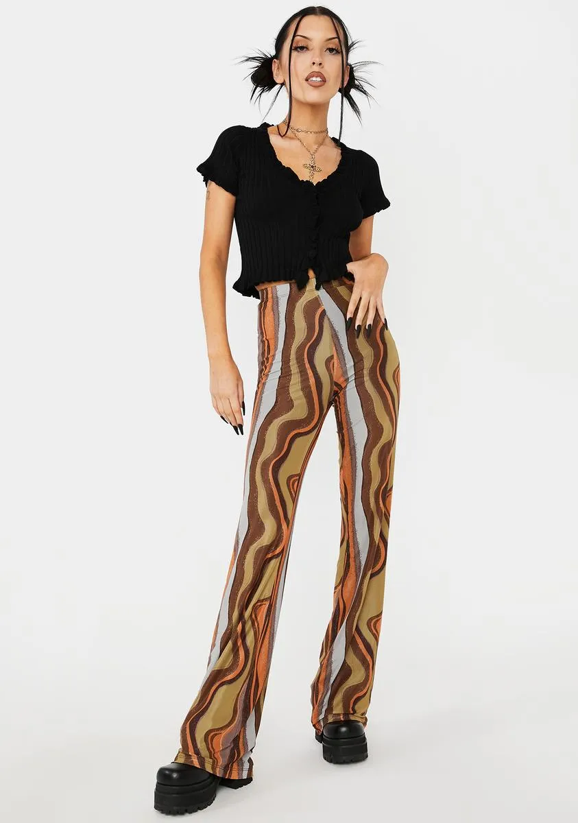 X Iris Herly Earthy Gradient Flare Trousers sold by Dolls Kill product image thumbnail 2