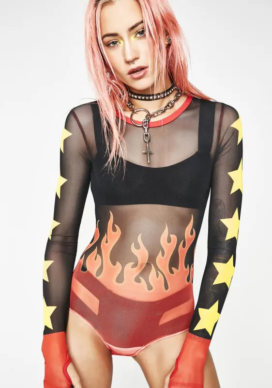 Burning Fuel Mesh Bodysuit sold by Dolls Kill