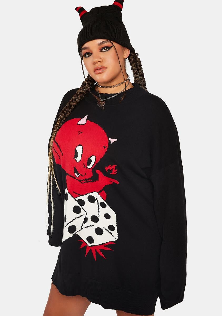 Plus Unlucky Gamble Oversized Sweater sold by Dolls Kill product image thumbnail 2