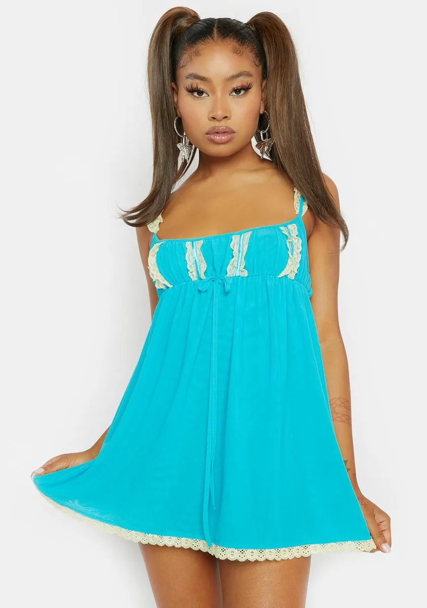 Aqua Bet I'm Better Mini Dress sold by Dolls Kill