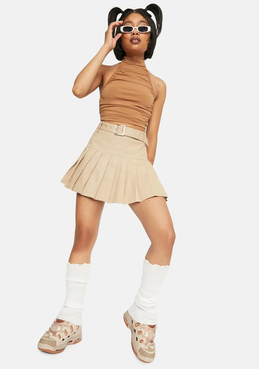 Cocoa Ruched Halter Tank Top sold by Dolls Kill product image thumbnail 3