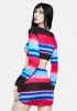 Fuchsia Unlike The Rest Striped Skirt Set sold by Dolls Kill