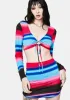 Fuchsia Unlike The Rest Striped Skirt Set sold by Dolls Kill