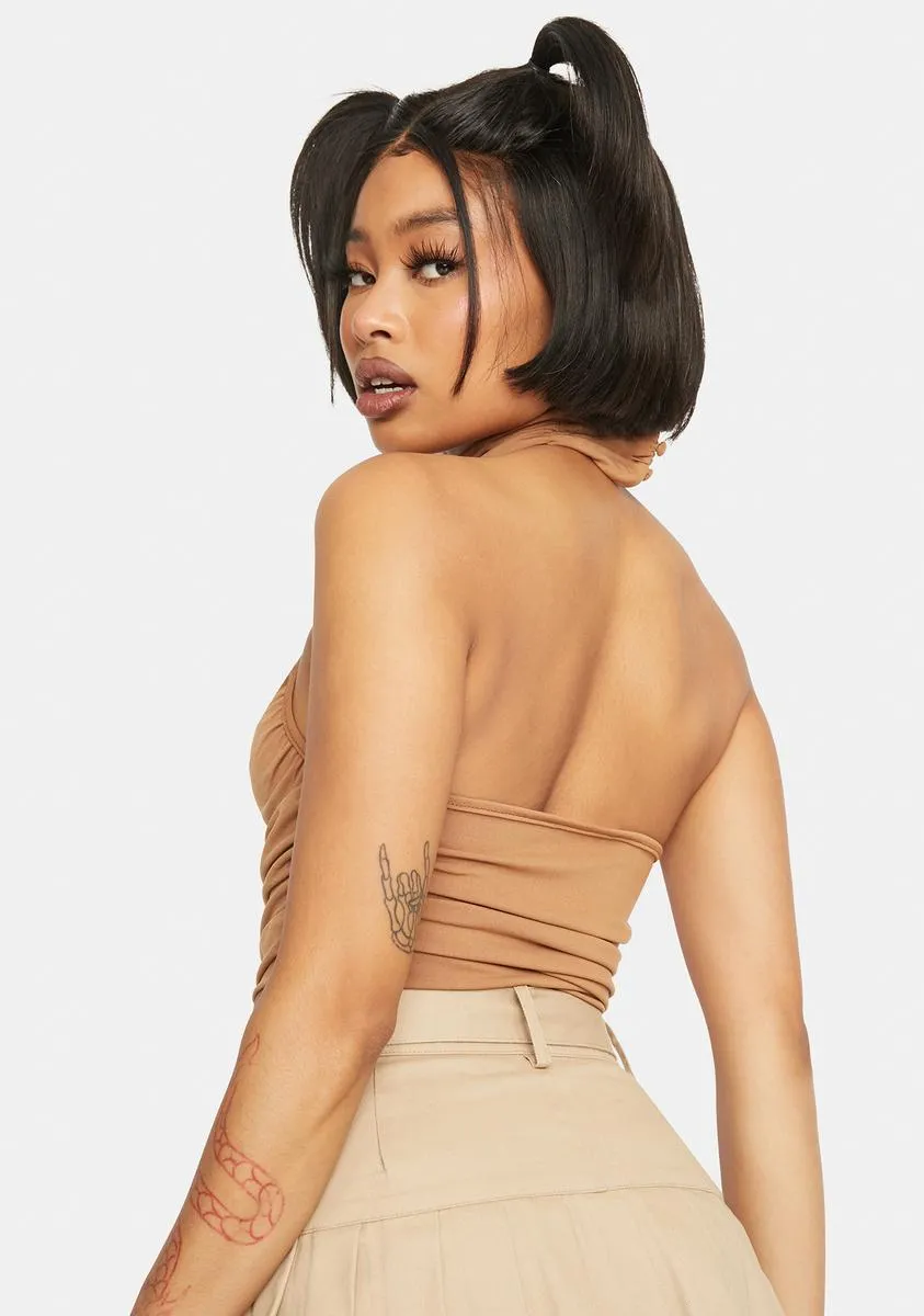 Cocoa Ruched Halter Tank Top sold by Dolls Kill product image thumbnail 4