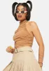 Cocoa Ruched Halter Tank Top sold by Dolls Kill