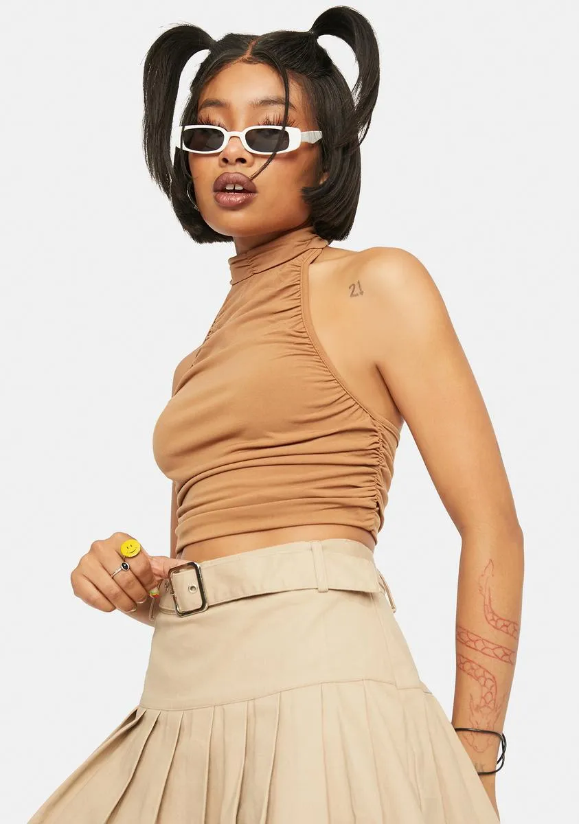 Cocoa Ruched Halter Tank Top sold by Dolls Kill product image thumbnail 2