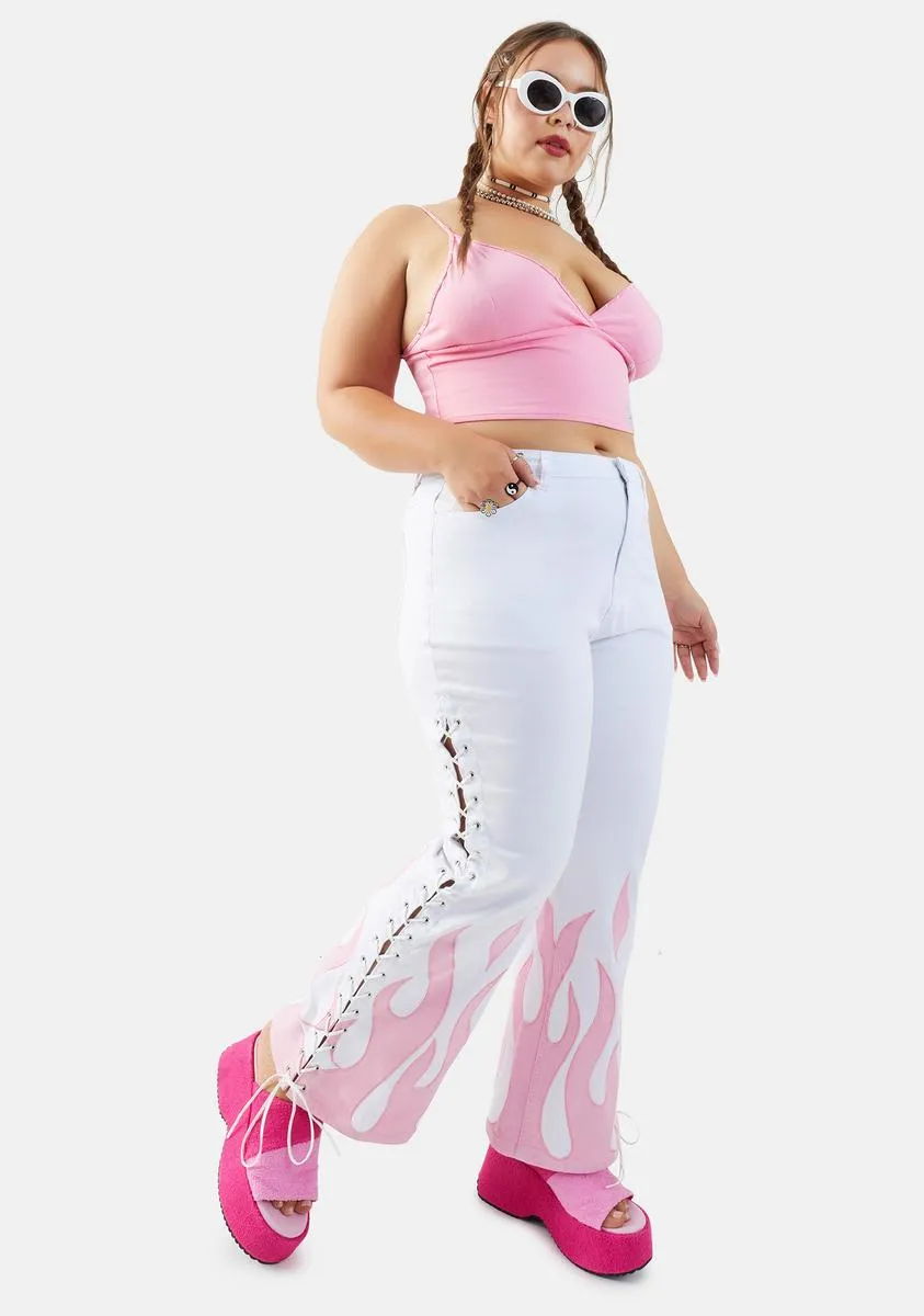 Always Fired Up Twill Flare Pants sold by Dolls Kill product image thumbnail 3