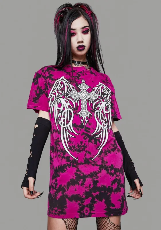 Gods And Monsters Tie Dye Graphic Tee sold by Dolls Kill