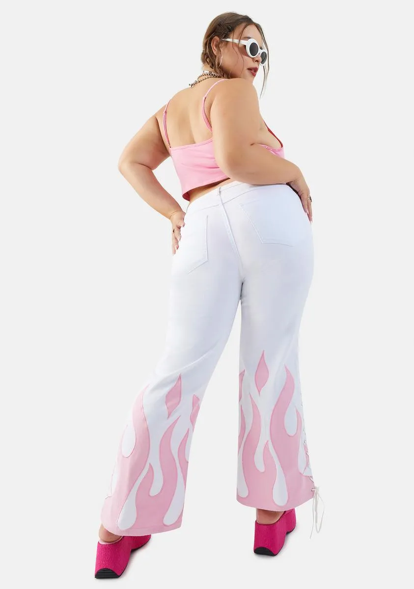 Always Fired Up Twill Flare Pants sold by Dolls Kill product image thumbnail 4