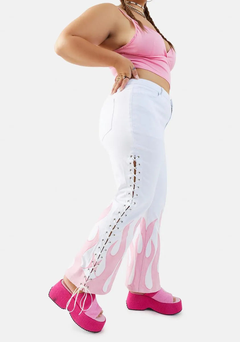 Always Fired Up Twill Flare Pants sold by Dolls Kill product image thumbnail 2