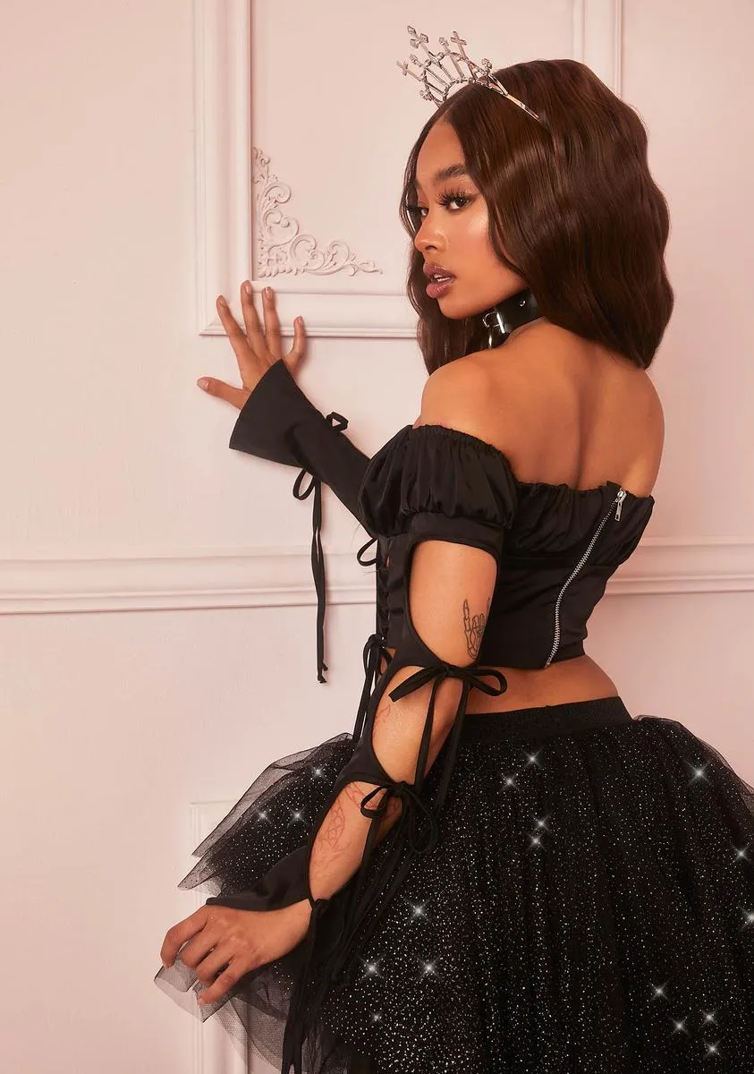 Midnight Rendezvous Off The Shoulder Top sold by Dolls Kill product image thumbnail 4