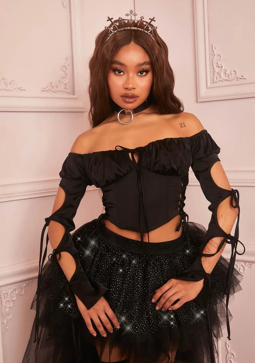Midnight Rendezvous Off The Shoulder Top sold by Dolls Kill